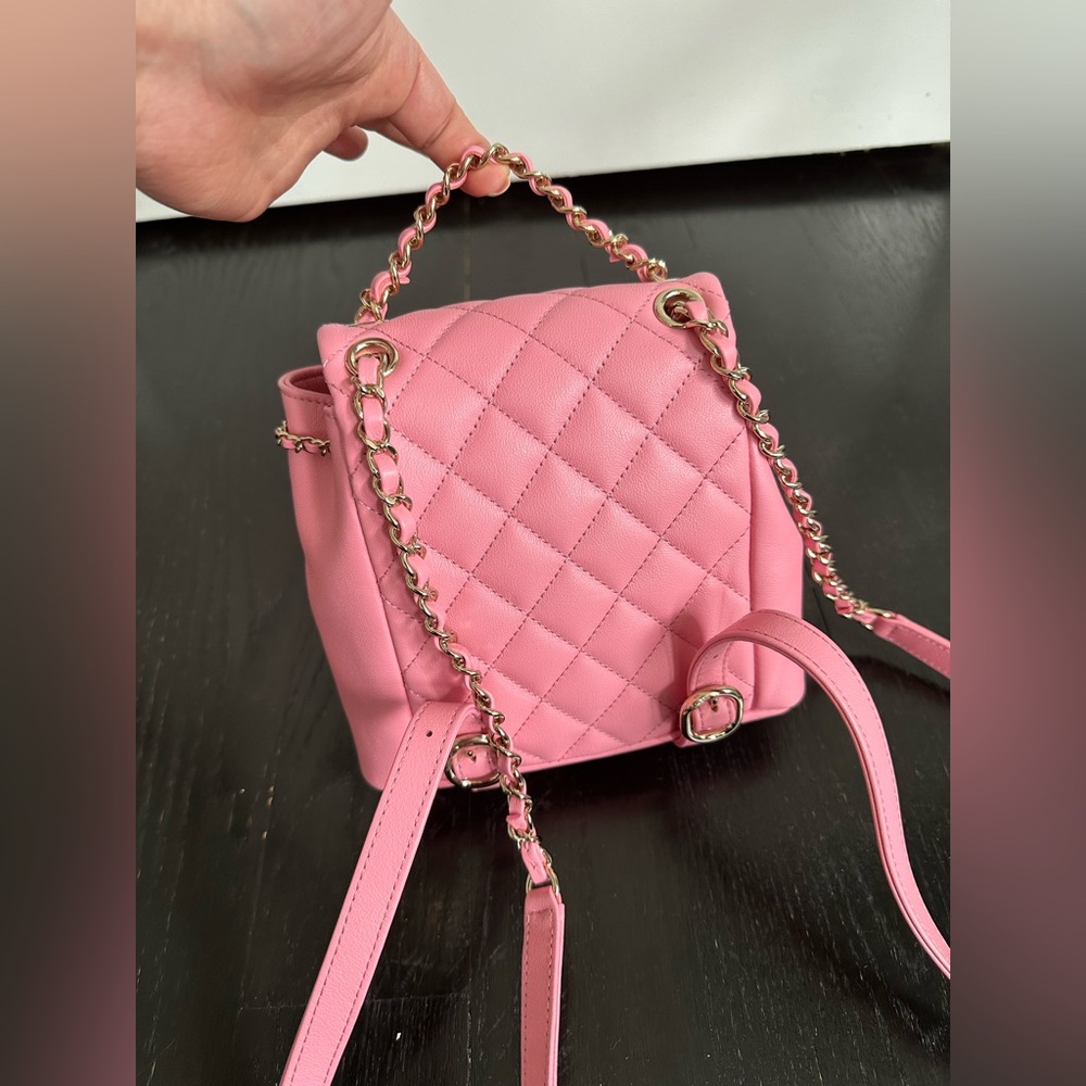 23P CHANEL Duma Backpack Lilac Pink Mini w Pockets Flap Bag Gold HW 2023 - Picture 4 of 7